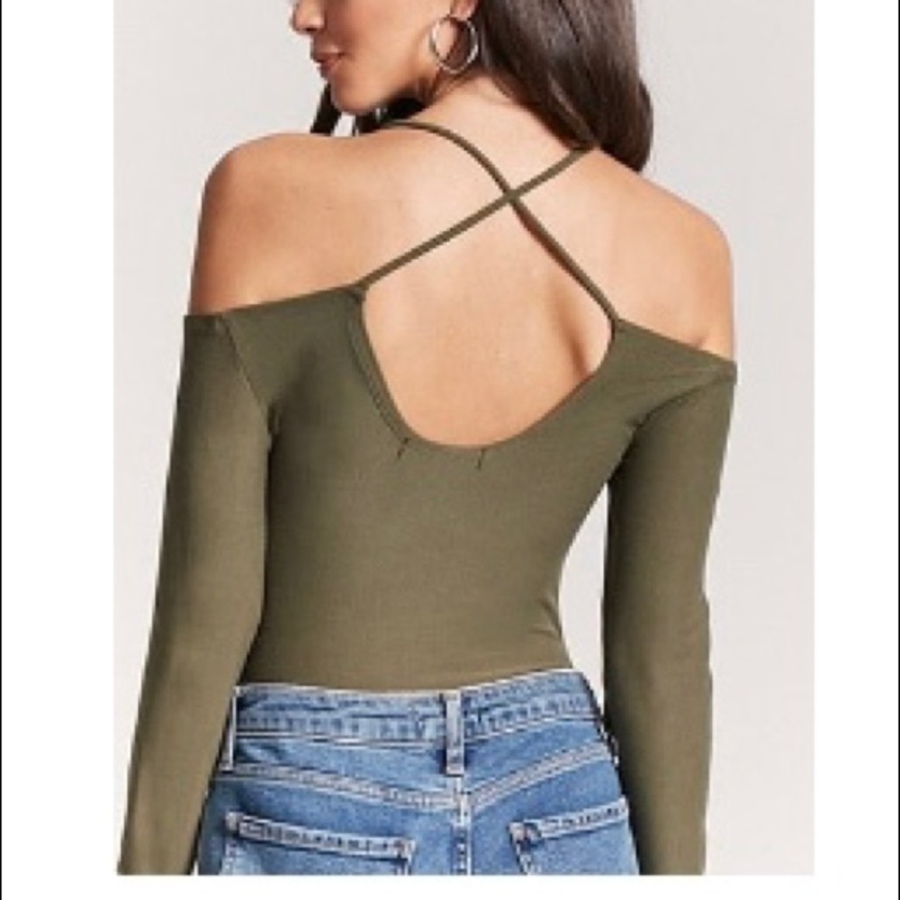Forever 21 Open Shoulder Strappy Bodysuit
